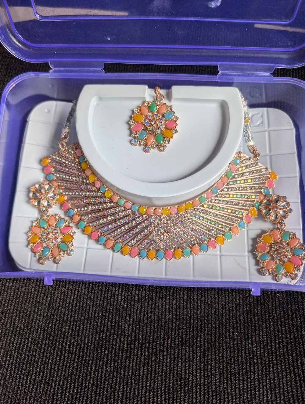 Pastel Multi Colored Choker Set | Indian Pakistani | Jewelry | Necklace